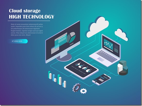 Data Cloud Storage Isometric illustration