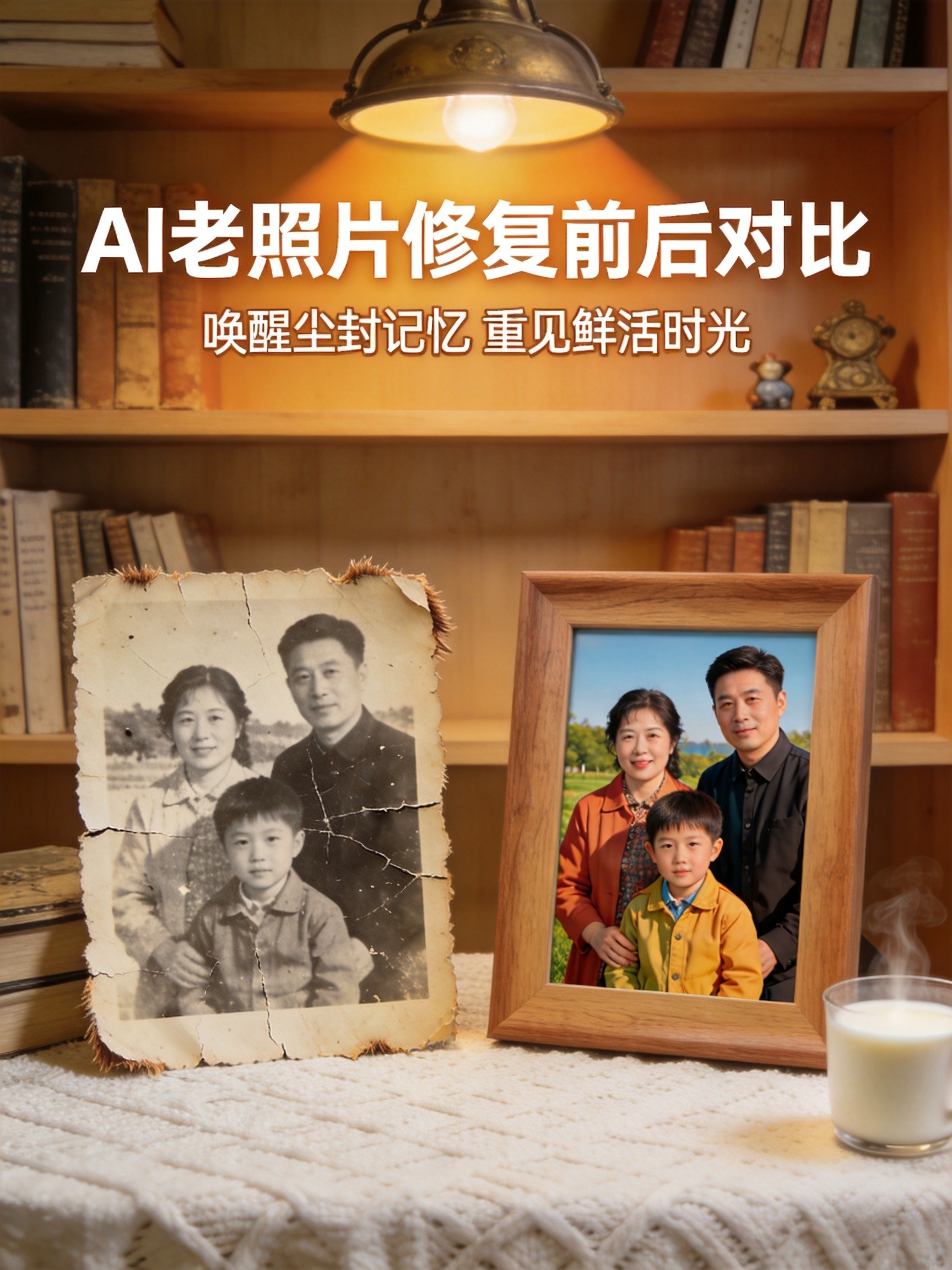 AI老照片修复前后对比