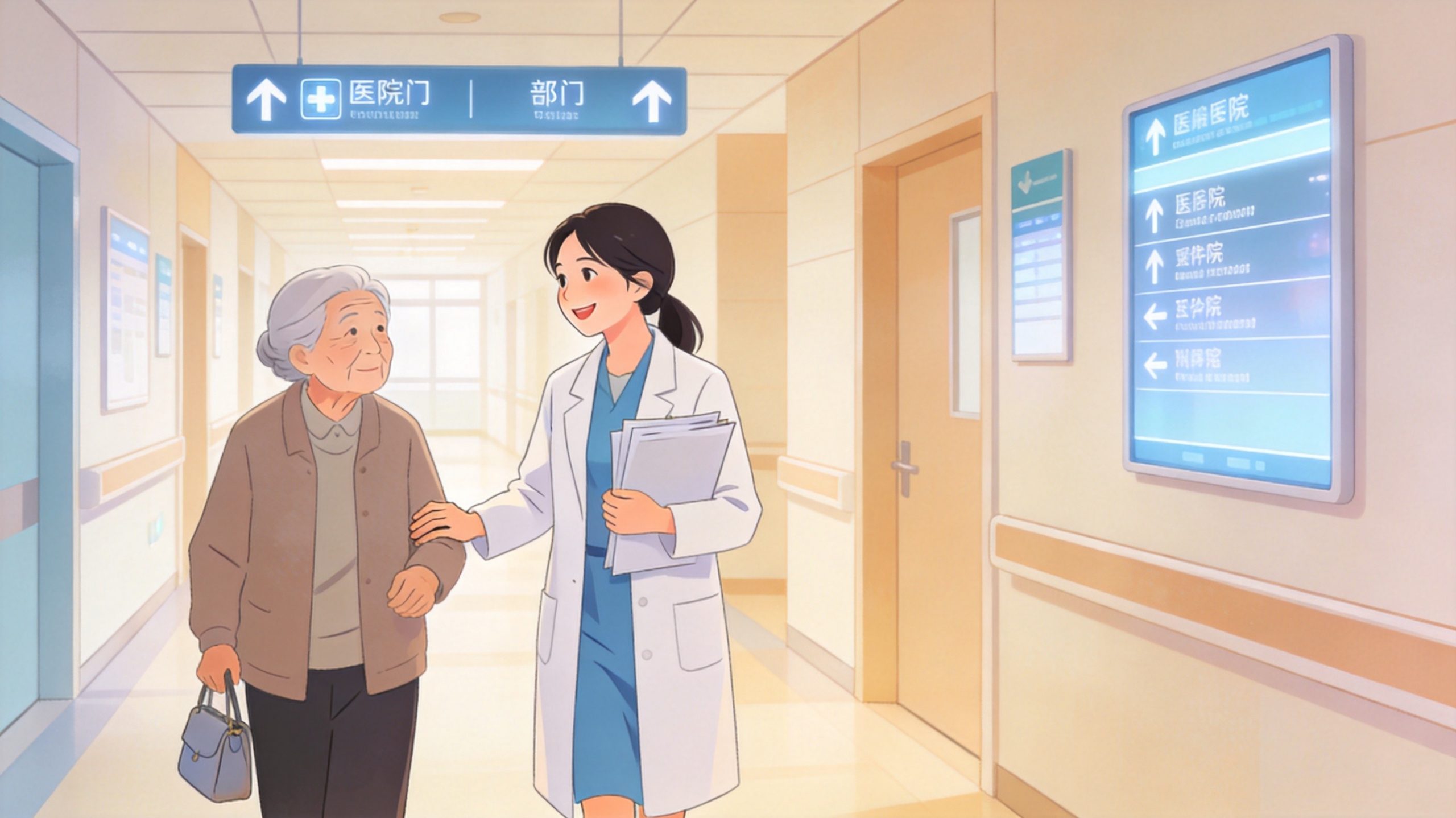 陪诊师帮助老人就医